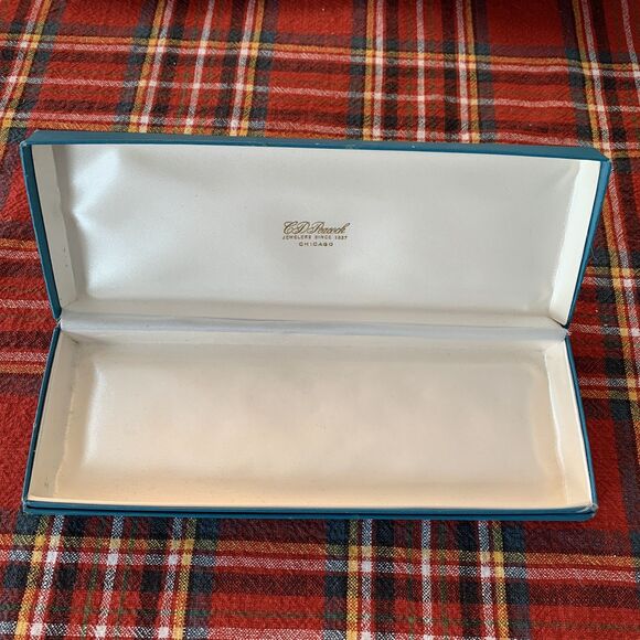 Vintage CD Peacock Jewelers Chicago Since 1837 Jewelry Box Cardboard Teal 8 1/4” - Picture 2 of 8